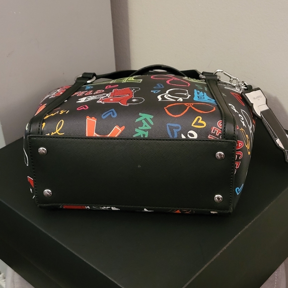 Karl Lagerfeld Adele Paris graffiti satchel - Picture 4 of 10